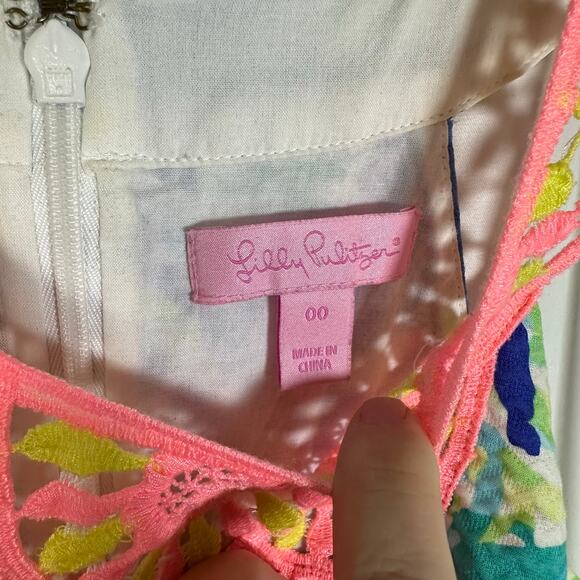 Lily Pulitzer Pearl Shift Dress Brilliant‎ Blue Wade and Sea Sz 00 - Picture 3 of 8